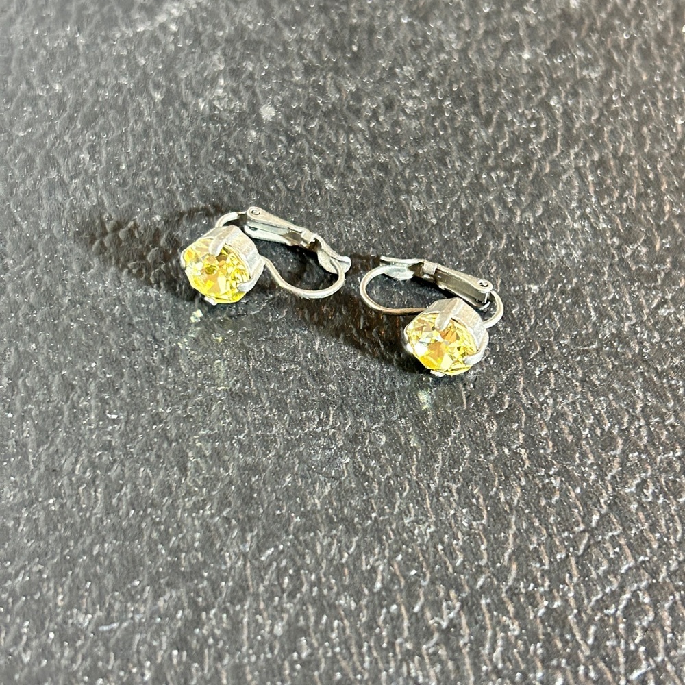 Elegant Yellow Crystal Earrings